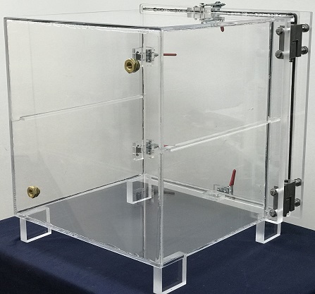 desiccator cabinet clear acrylic rear view