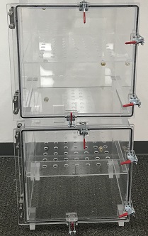 Desiccator Cabinet, Clear Acrylic, 2 Door Dry Box, 18W, 18D, 36H