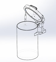 cylindrical clear acrylic vacuum chamber gas spring supported lid