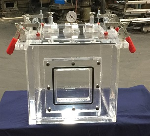 modified 14 inch cube vacuum chamber for degassing