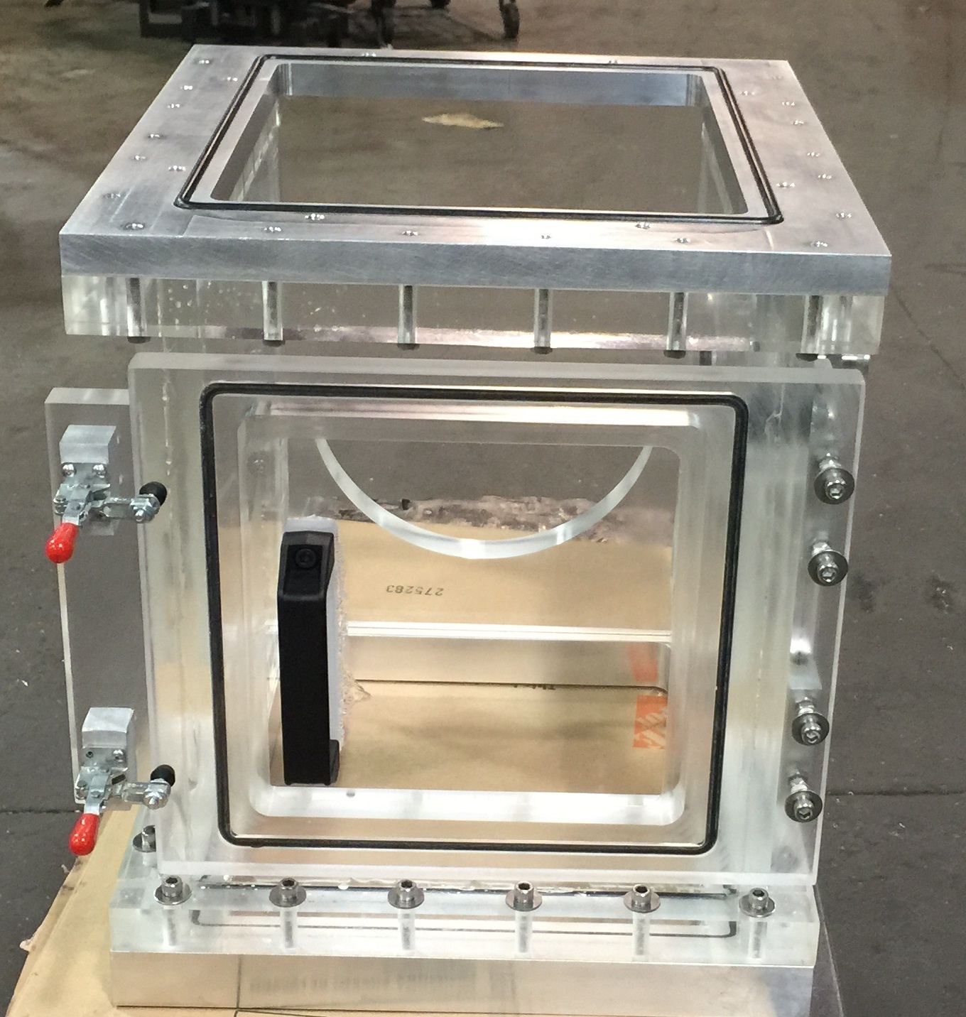 front view of acrylic vacuum chamber system