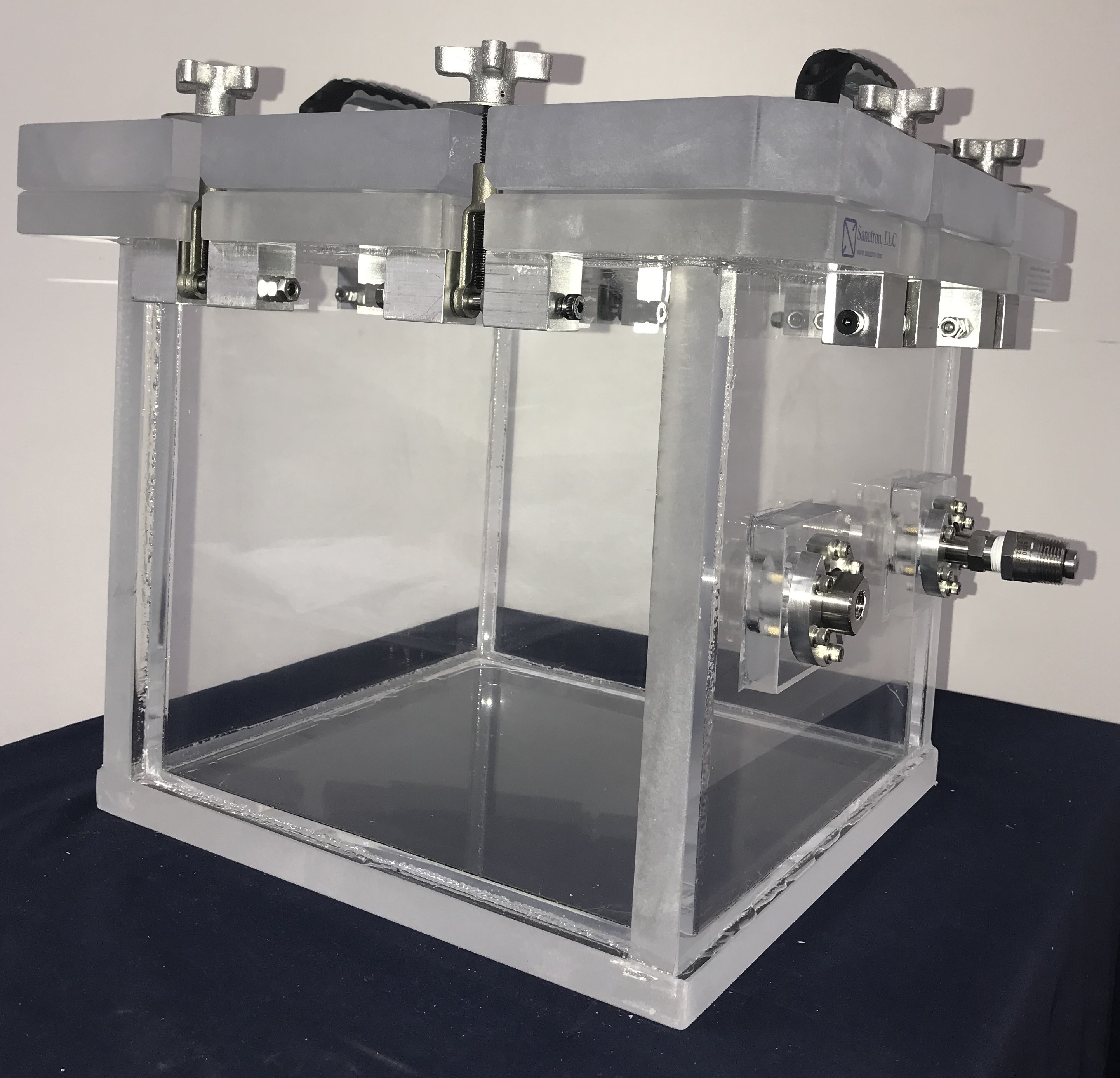 Pressure and Vacuum Chamber, Clear Acrylic, 18 inch Cube, Full Vacuum to 15  PSIG